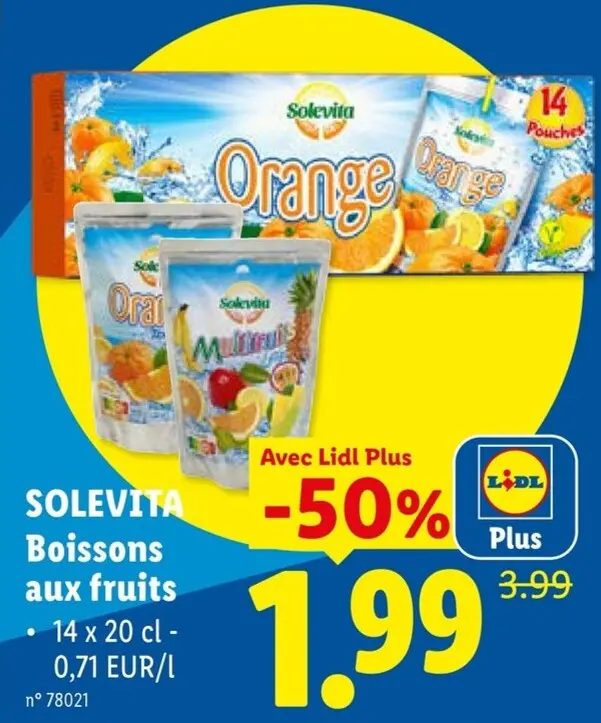 Offre: Boissons aux fruits