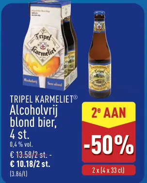 Promotie: Tripel Karmeliet Alcoholvrij blond bier
