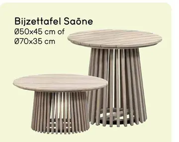 Aanbieding: Bijzettafel Saône - greywash acaciahout - 35xØ70 cm