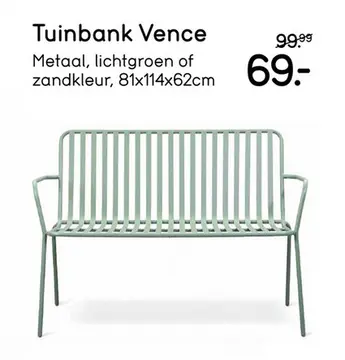 Aanbieding: Tuinbank Vence - metaal lichtgroen - 81x114x62 cm