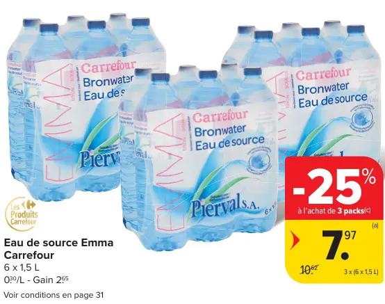 Offre: Eau de source Emma