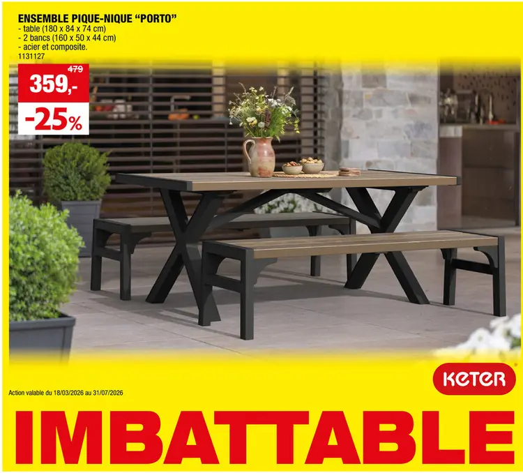 Offre: Porto ensemble pique-nique noyer