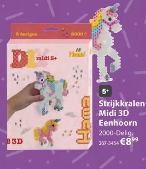 Aanbieding: Strijkkralen Midi 3D Eenhoorn