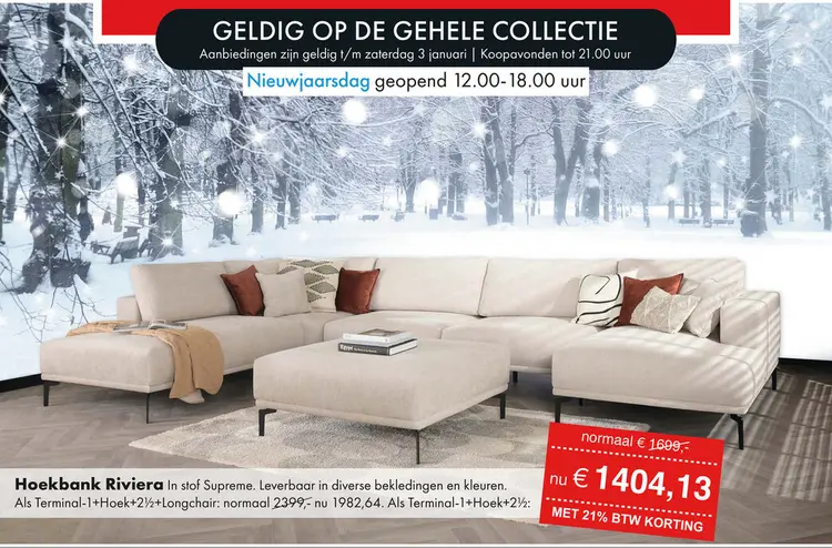 Aanbieding: Riviera hoekbank naturel