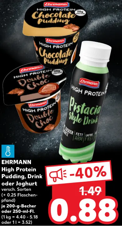 Aanbieding: High Protein Pudding, Drink oder Joghurt
