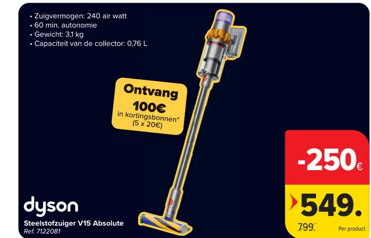 Promotie: Steelstofzuiger V15 Absolute