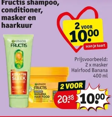 Promotie: Fructis shampoo, conditioner, masker en haarkuur