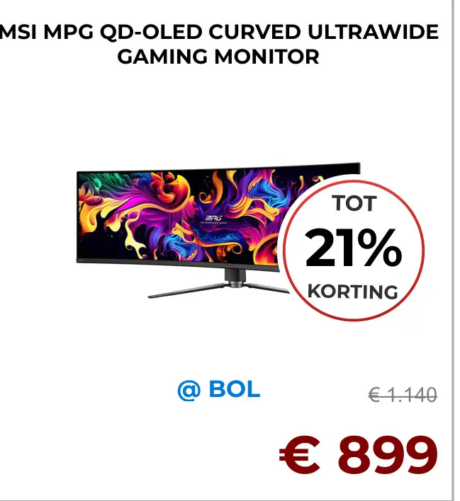 Aanbieding: Msi mpg qd-oled curved ultrawide gaming monitor