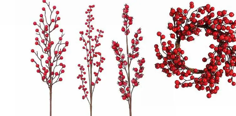 Aanbieding: Rode bessen takken en krans
