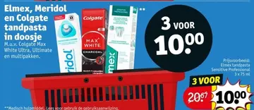 Aanbieding: Elmex, Meridol en Colgate tandpasta in doosje