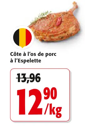 Offre: Côte à l'os de porc à l'Espelette