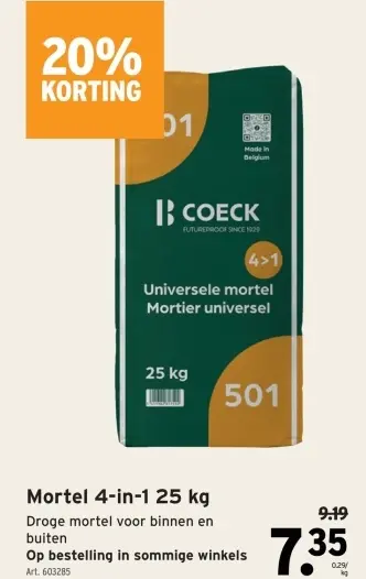 Promotie: Mortel 4-in-1 25 kg
