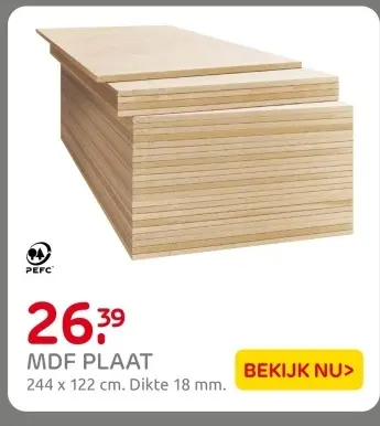 Aanbieding: Mdf plaat