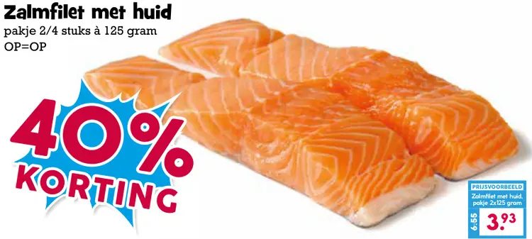 Aanbieding: Zalmfilet met huid