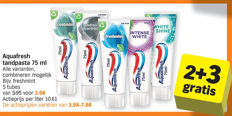 Aanbieding: Aquafresh tandpasta