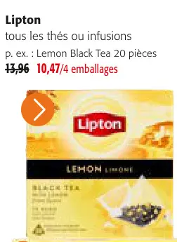 Offre: Lipton Lemon Black Tea