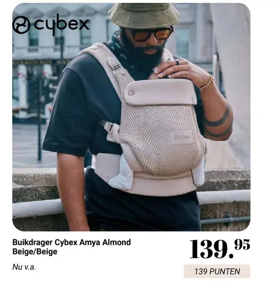 Aanbieding: Buikdrager Cybex Amya Almond Beige/Beige