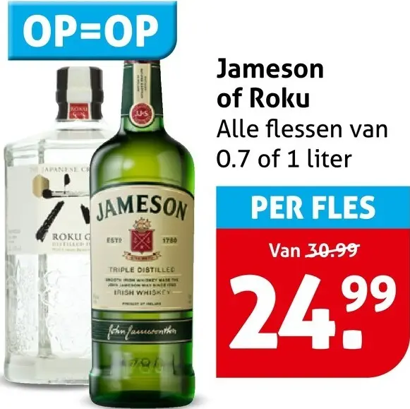 Aanbieding: Alle flessen van 0.7 of 1 liter