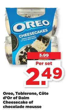 Aanbieding: Oreo, Toblerone, Côte d'Or of Daim Cheesecake of chocolade mousse