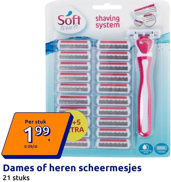 Aanbieding: Soft touch Dames of heren scheermesjes