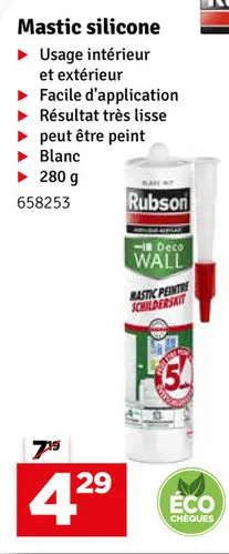 Offre: Mastic silicone