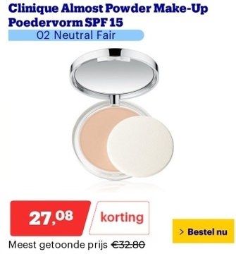 Aanbieding: Clinique Almost Powder Make-Up Poedervorm SPF