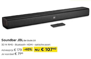 Aanbieding: Soundbar JBL Bar Studio 2.0