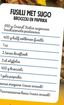 Aanbieding: Fusilli met Sugo Broccoli en Paprika