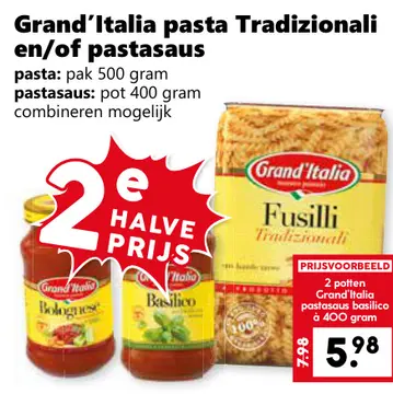 Aanbieding: Grand'Italia pasta Tradizionali en/of pastasaus
