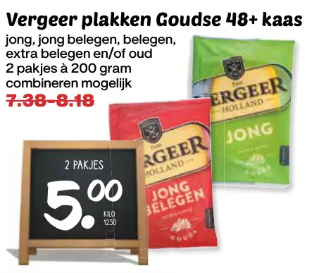 Aanbieding: Plakken Goudse 48+ kaas