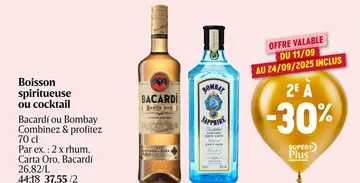 Offre:  Boisson spiritueuse ou cocktail