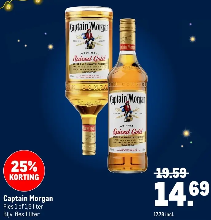 Aanbieding: Captain Morgan Spiced Gold