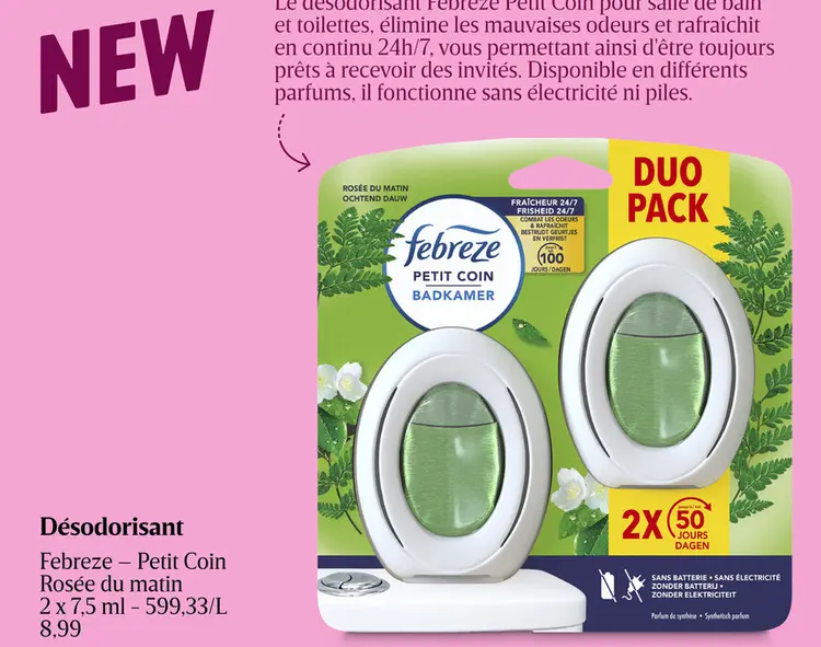 Offre: Désodorisant Febreze Petit Coin Rosée du matin