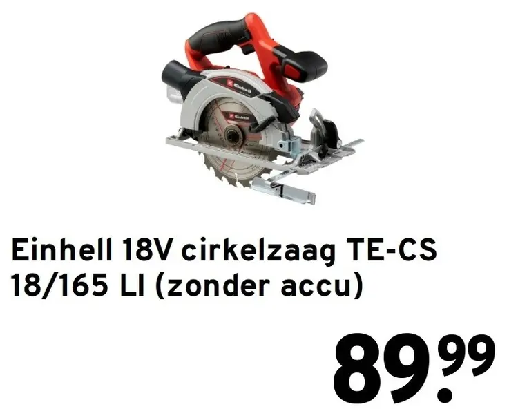 Aanbieding: 18V cirkelzaag TE-CS 18/165 LI (zonder accu)