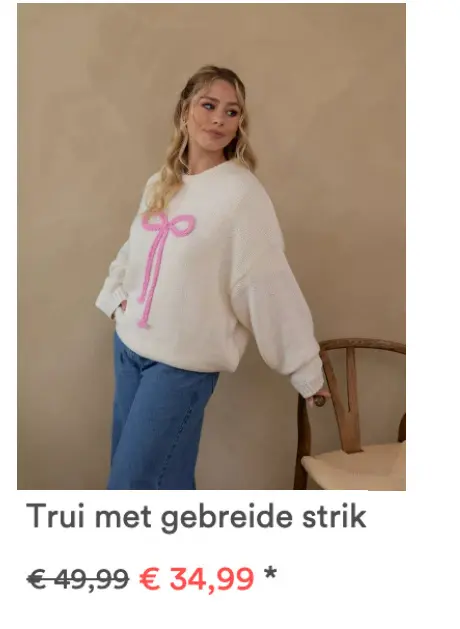 Promotie: Trui met gebreide strik