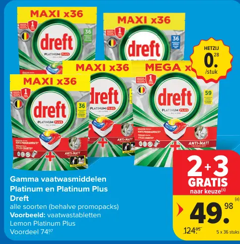 Aanbieding: Gamma vaatwasmiddelen Platinum en Platinum Plus