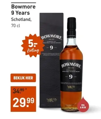 Aanbieding: Bowmore 9 Years