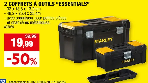 Offre: Stanley Essential Toolbox boàte à  outils 2 pièces
