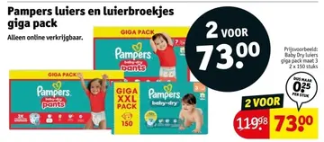 Aanbieding: Pampers luiers en luierbroekjes giga pack