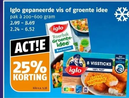 Aanbieding: Iglo gepaneerde vis of groente idee