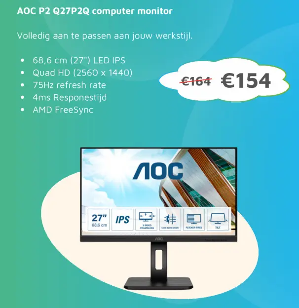 Aanbieding: AOC P2 Q27P2Q computer monitor