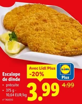 Offre: Escalope de dinde