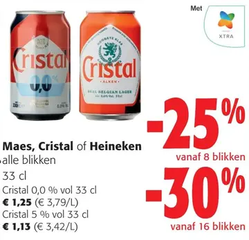 Aanbieding: Maes, Cristal of Heineken