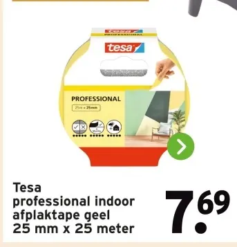 Aanbieding: Tesa professional indoor afplaktape geel