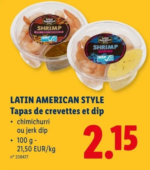 Offre: Tapas de crevettes et dip