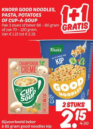 Aanbieding: Good Noodles, pasta, potatoes of cup-a-soup