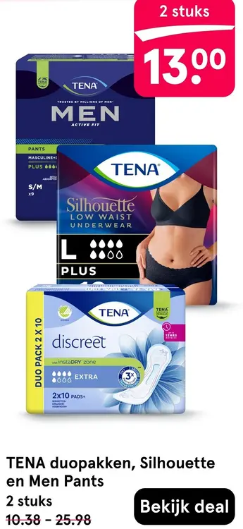 Aanbieding: TENA duopakken, Silhouette en Men Pants
