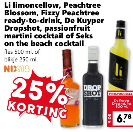 Aanbieding: Limoncello, Peachtree Blossom, Fizzy Peachtre
