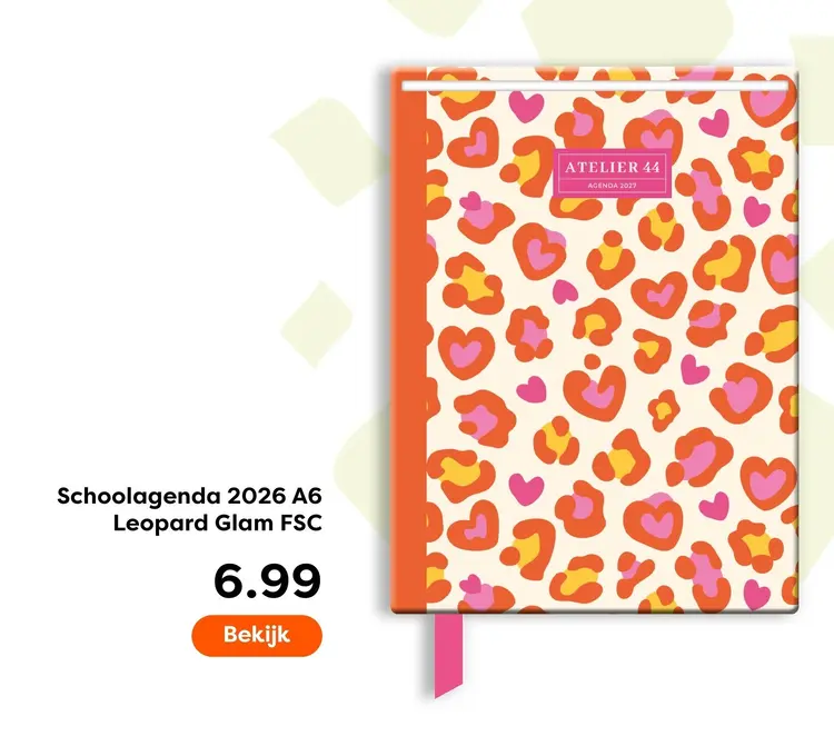 Aanbieding: Schoolagenda 2026 A6 Leopard Glam FSC