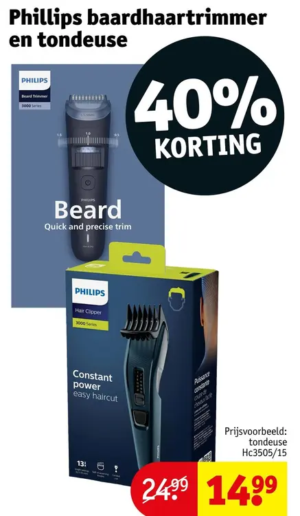 Aanbieding: Phillips baardhaartrimmer en tondeuse